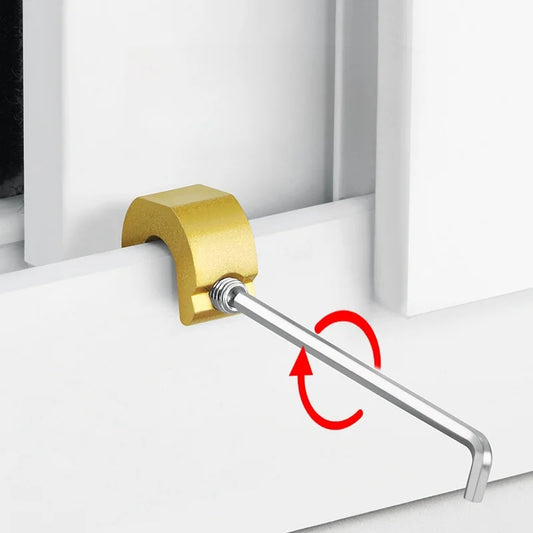 New 3/5/10pcs Aluminum Alloy Window Lock Stopper Sliding Door Window Limiter Sliding Sash Stopper Anti-theft Child Safety Loc