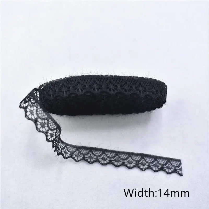 Lace Trim 10 Yards, Black Lace Ribbon for Sewing, Vintage Lace Trim for DIY Crafts, Planner Decorating, Fabric Accent Wide 14