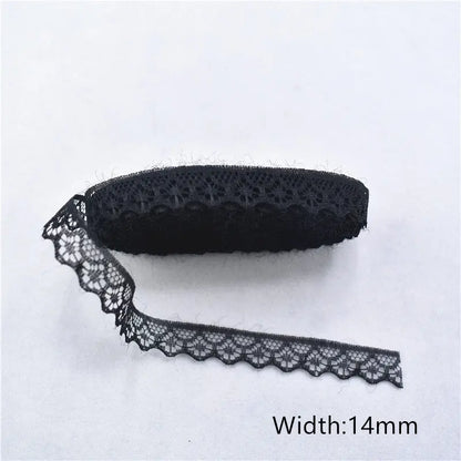 Lace Trim 10 Yards, Black Lace Ribbon for Sewing, Vintage Lace Trim for DIY Crafts, Planner Decorating, Fabric Accent Wide 14