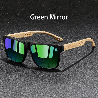 Fashion Vintage Square Square Frame Sunglasses Men Women Fishing Driving Man Designer Sun Glasses Eyewear - GreenMirror