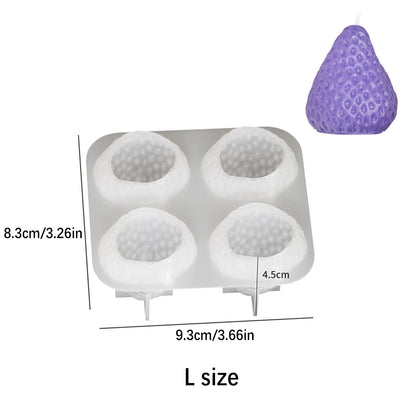 3D Strawberry Candle Silicone Mold Cute Fruit Candle Making Kit DIY Handmade Crafts for Valentine's Day Wedding Party Home De