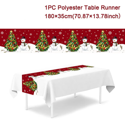 Christmas Table Runner Merry Christmas Decoration for Home Xmas Party Decor 2025 Navidad Notal Noel Ornament Happy New Year 2