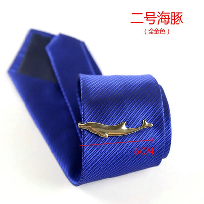 New Stainless Tie Clip For Men Classic Metel Tie Pin Copper Tie Bar Quality Enamel Tie Collar Pin Crystal Business Corbata