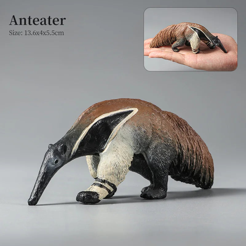 Montessori Wild Animals Model Toy Set - Lion Elephant Antelope Action Figures Miniature Zoo Figurines Educational Kids Gift -