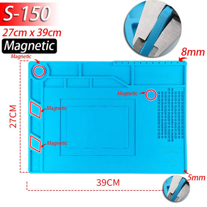 Soldering Station Mat Silicone Work Mat Heat Resistant 932°F Anti-Static - S150