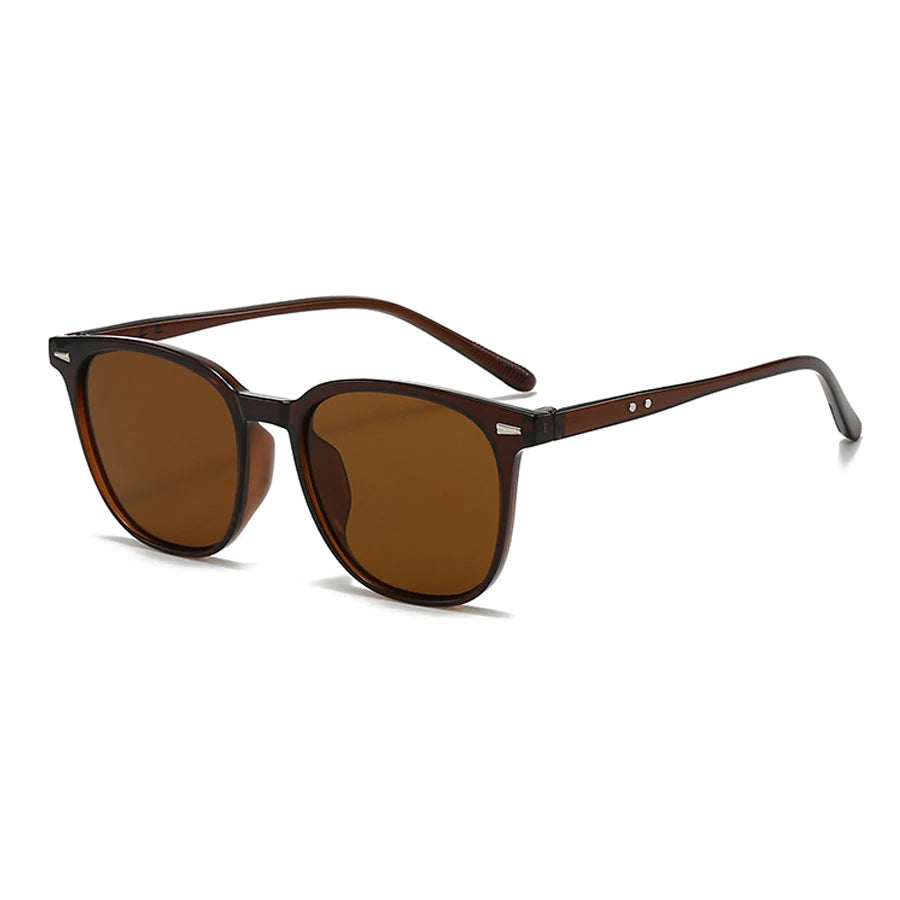 Vintage Square Sunglasses For Women Men Rectangle Sun Glasses Female Oval Eyewear Sunglasses for Male Female Eyeglasses - Tea