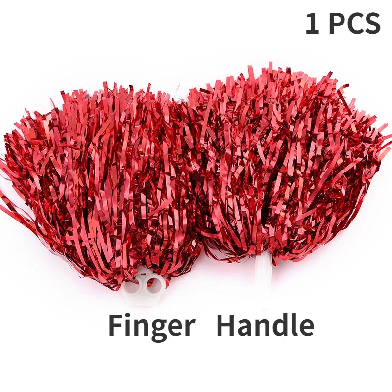 Cheerleading Pom Poms with Handle Cheer Balls Gold Yellow Pink Red Green Blue for Hand Dance Women Girl Kids Pompoms Accessor