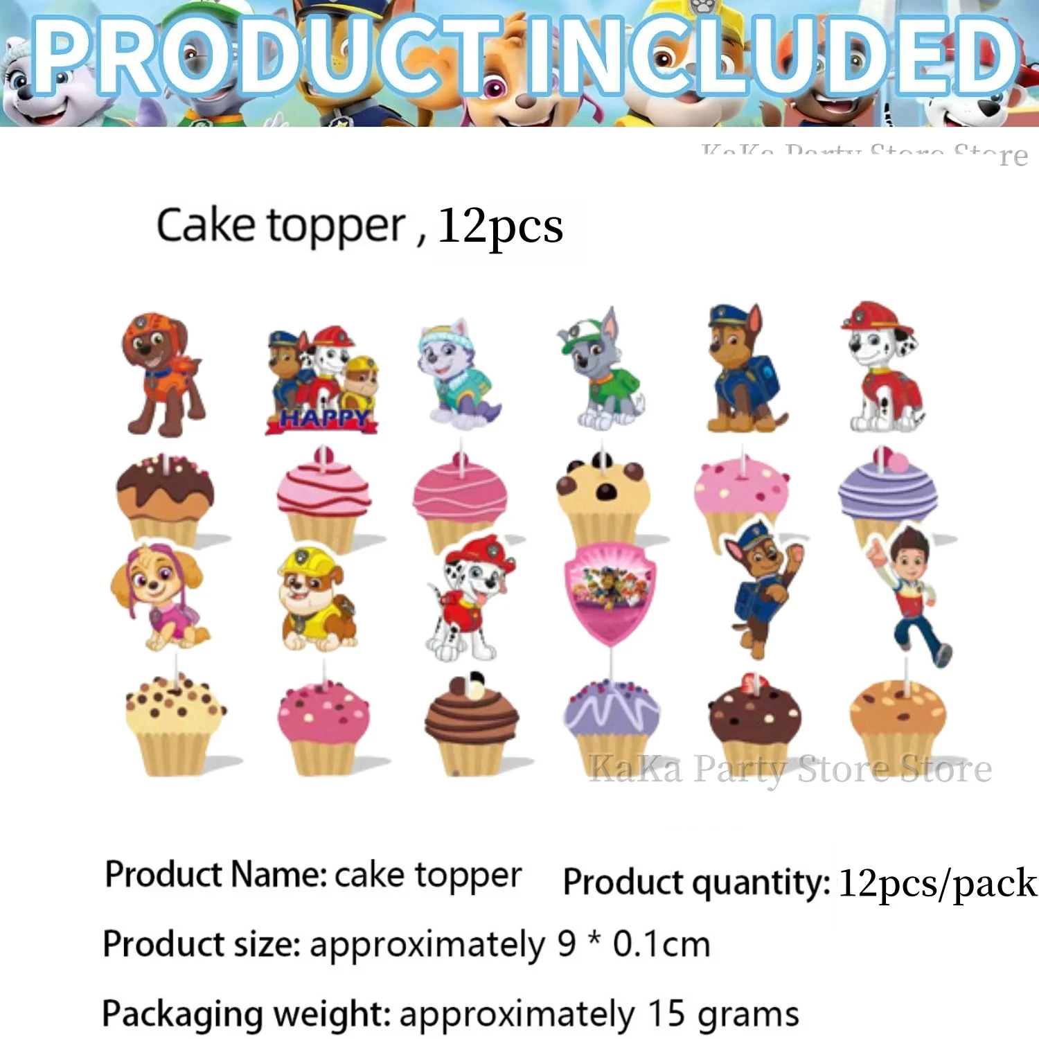 cupcake topper-12pcs