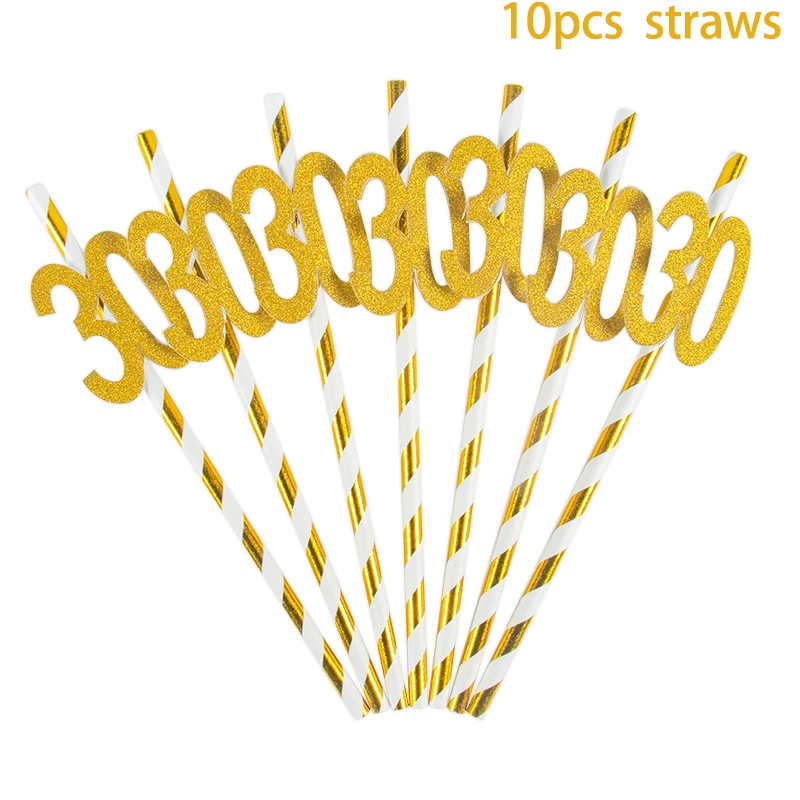 10pcs 30th straws
