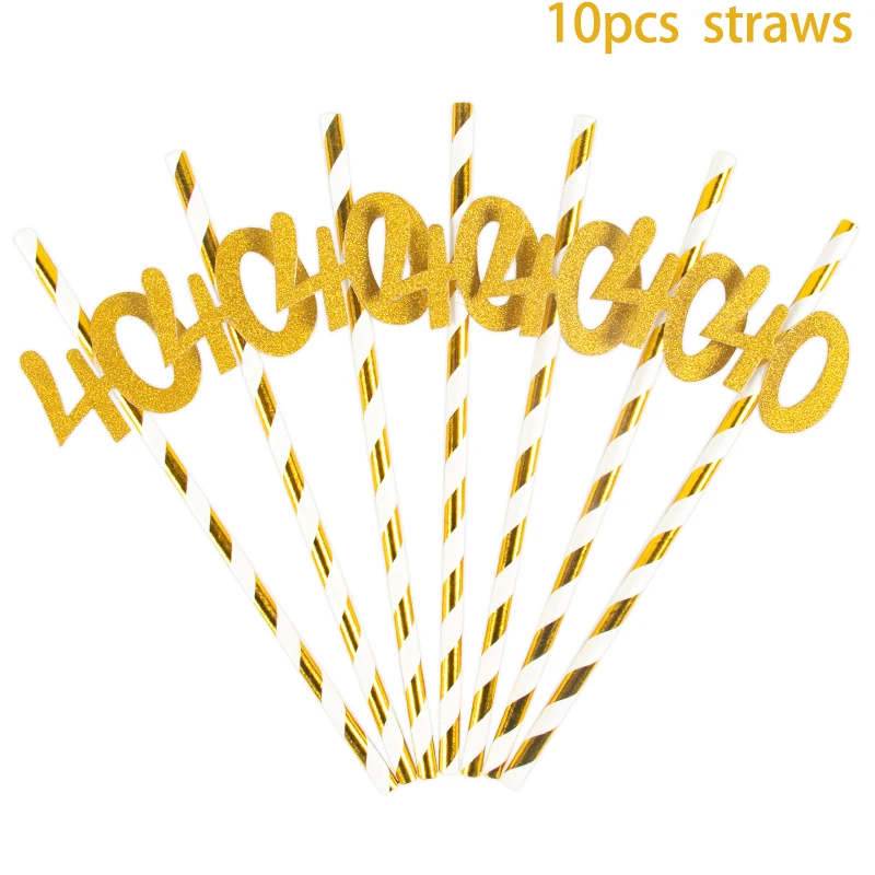 10pcs 40th straws