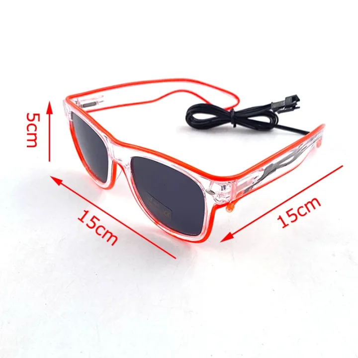 1PC Light Up LED Glasses Glow Sunglasses EL Wire Neon Glasses Glow in The Dark Party Supplies Neon Party Favors for Adults