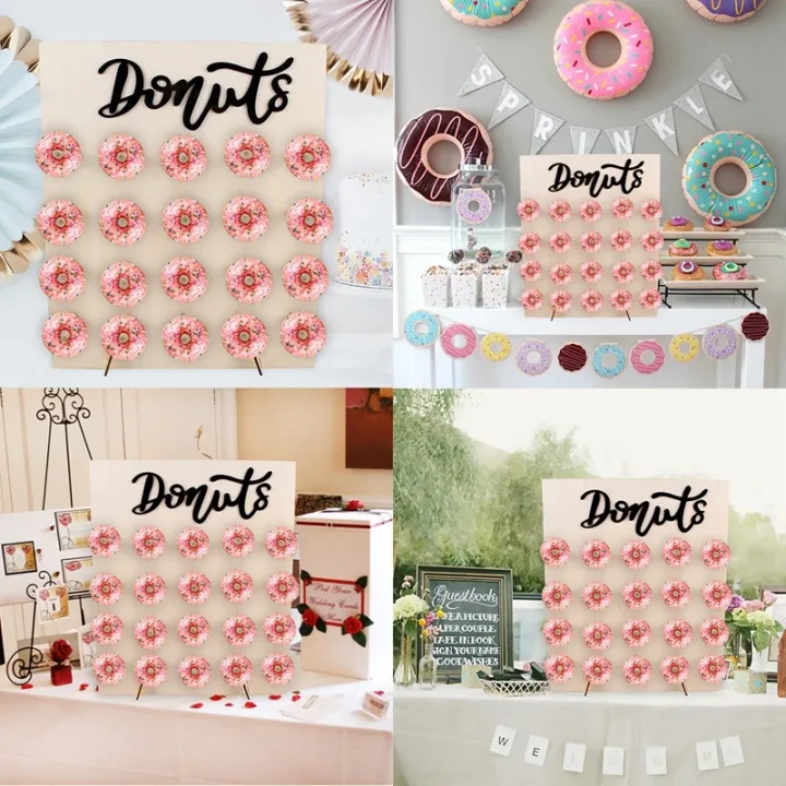 Wooden Donut Wall Stand Donut Party Decoration Doughnut Holder Wedding Party Decor Birthday Party Supplies Baby Shower