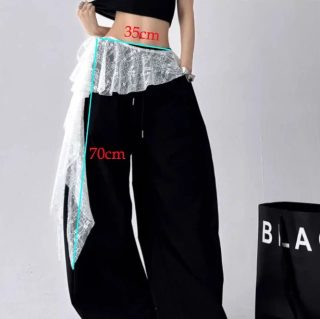 Embroidered Flower Lace Mini Skirt Irregular Y2K Streetwear Ruched Skirts High Waist See Through Lace Up Ruffles Skirt