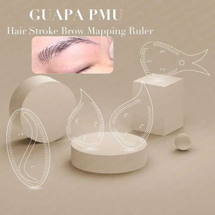 Tear Drop Arch Brow Mapping Tool Kit 1 Minute Brow Shaping Ruler Template Stencils Fast Drawing PMU Eyebrow Hairstroke Eyeliner