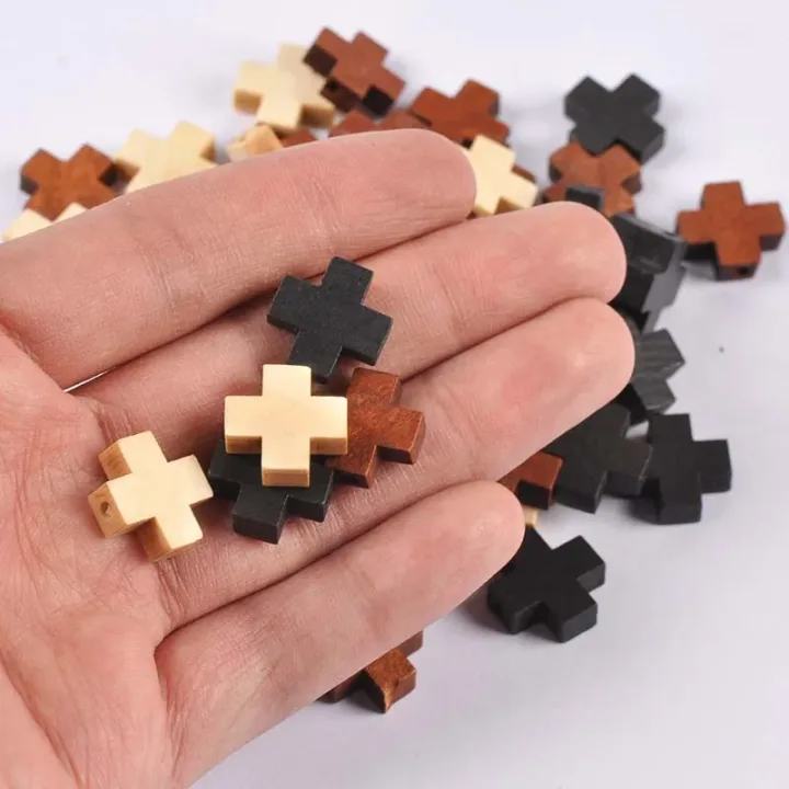15x15mm 50Pcs Mixed Cross Unfinished Wooden Handmade Supplies Wood DIY Craft Scrapbook Home Decor Ornaments Accessories M2673