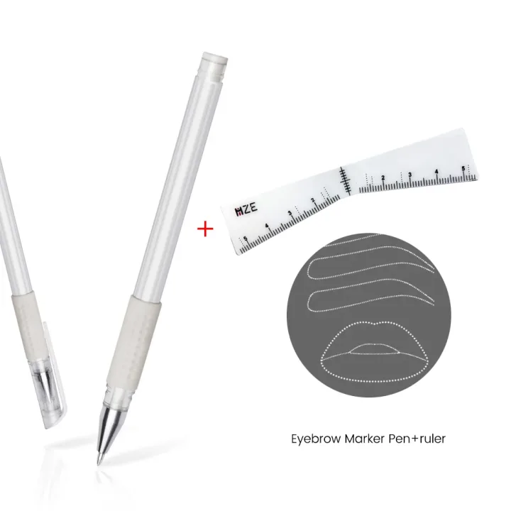 Eyebrow Position Mark Tools Microblading Brow Shape Mapping Kit with White Marker Pen and Brows Outline Design Ruler Makeup Kits