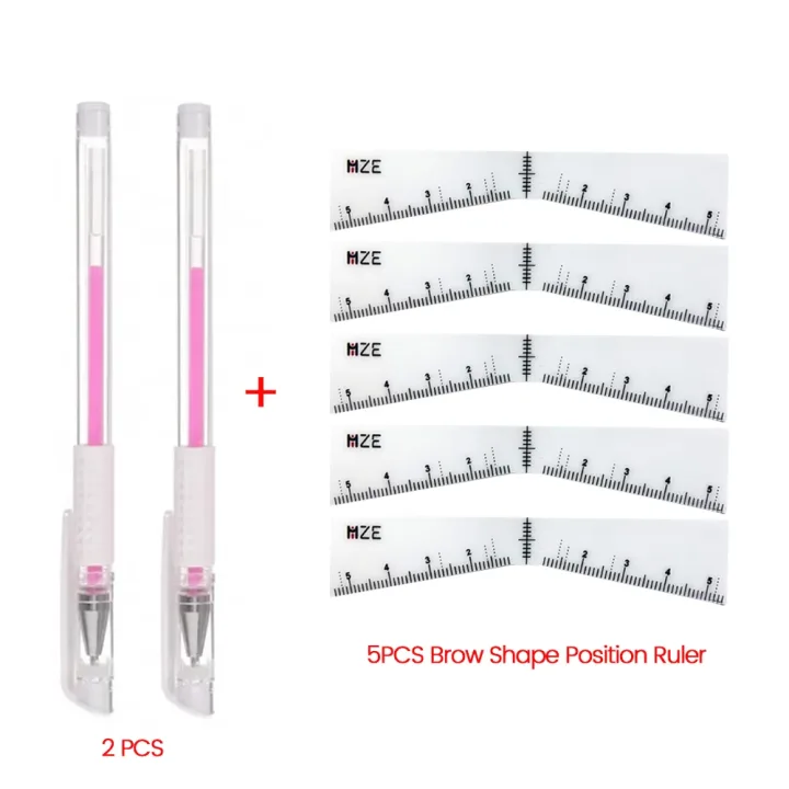 Eyebrow Position Mark Tools Microblading Brow Shape Mapping Kit with White Marker Pen and Brows Outline Design Ruler Makeup Kits