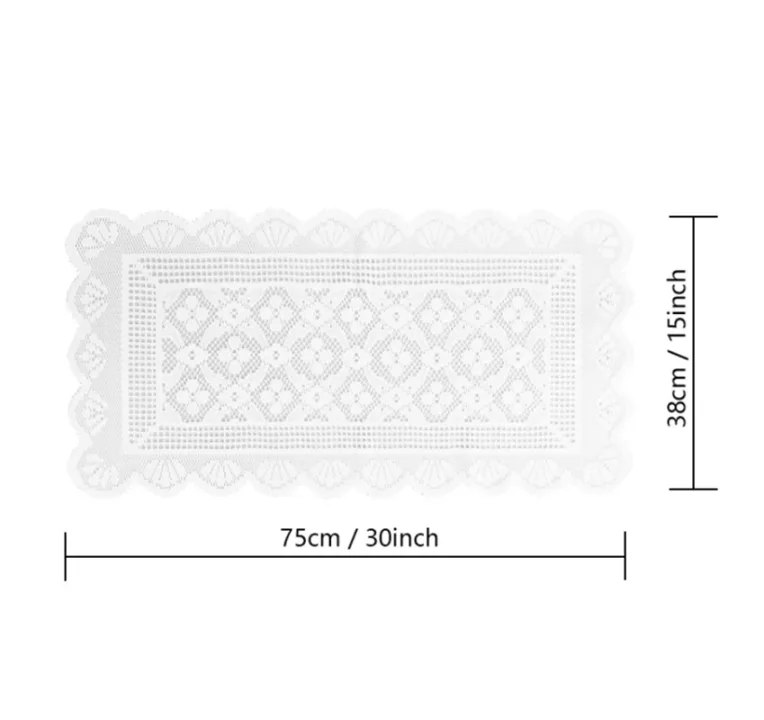 Modern minimalist white lace table runner Nordic dining table tablecloth decoration coffee table TV cabinet decorative scarf