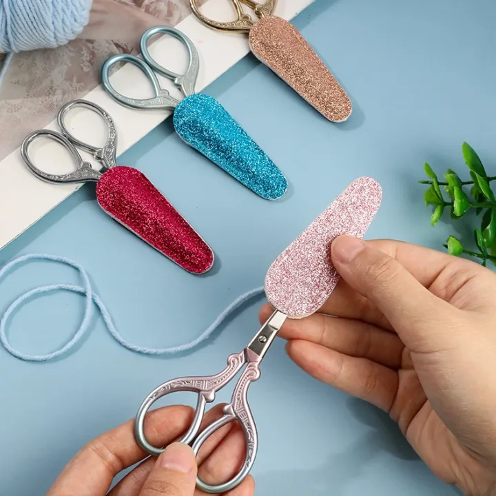 Embroidery Scissors Set with Leather Sheaths for Sewing Crafting, Art Work, Threading, Needlework DIY Tools Dressmaker