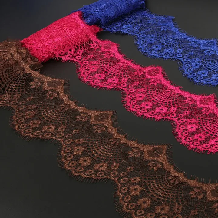 14 colors (3 yards / roll) Embroidered Lace Net Ribbon Fabric Trim DIY Sewing Handmade Craft Materials