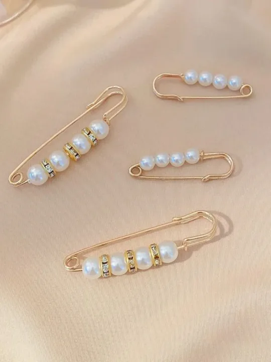 4PCS Waist Adjustment Uniform Clothing Extended Buckle And Waist Adjustment Buckle Pearl Broocated Fashion Decorative Accessorie