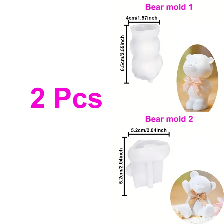 Adorable Bear Silicone Mold - DIY Cute Bear Perfect for Candle Making, Plaster Crafts and Home Decoration Gifts