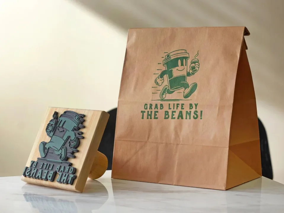 Custom Wooden Stamp Seal Personalized Logo Wedding Party Packaging Stamp Company Address&Name Self Inking Rubber Stamp Artwork