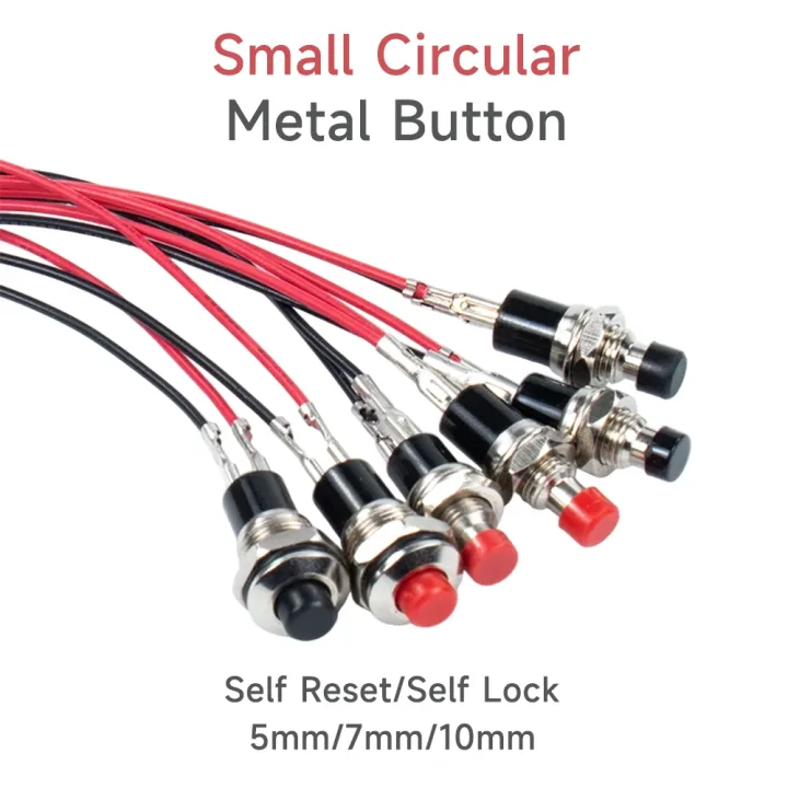 5mm 7mm 10mm PBS-110 PB05A small circular metal button switch with self resetting self-locking point action power switch
