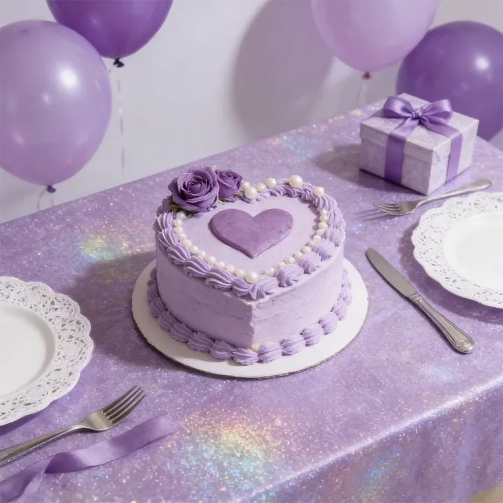 Purple Laser Disposale Tablecloth Happy Birthday Party Decoration Wedding Party Aluminum Film Table Cover Baby Shower Supplies