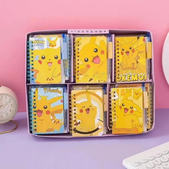 Pokemon Pikachu Notebook with Pen, Cute Cartoon Diary for School Girls, Kids Stationery Set Gift Box, Journal School Supplies