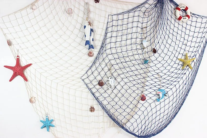 Fishing Net Wall Hangings Ornament Studio Prop Room Home Decoration Mediter Sea Stickers Marine Over The Garden Crafts Nautical