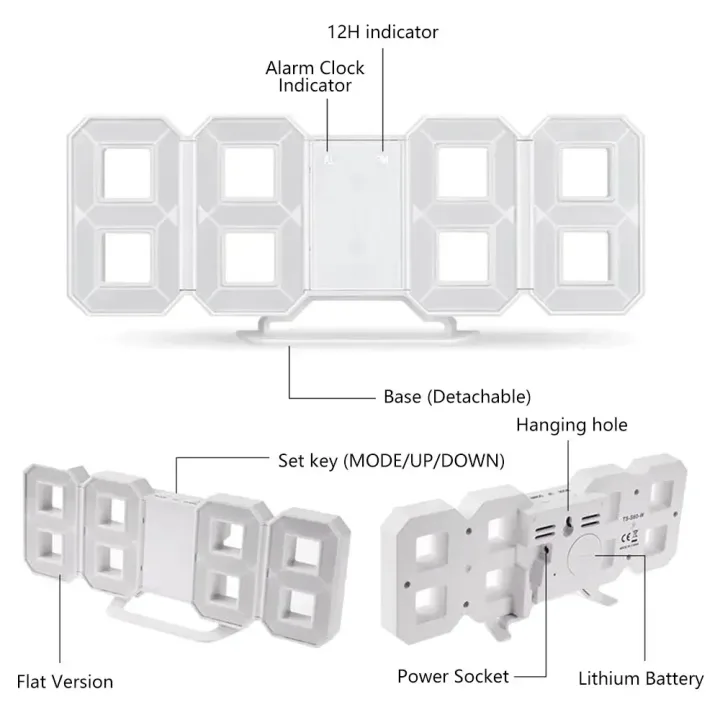 Digital Decoration for Bedroom Desk Watches Led Wall Clock Living Room Alarm Modern Home and Decoration Electronic Table Decor