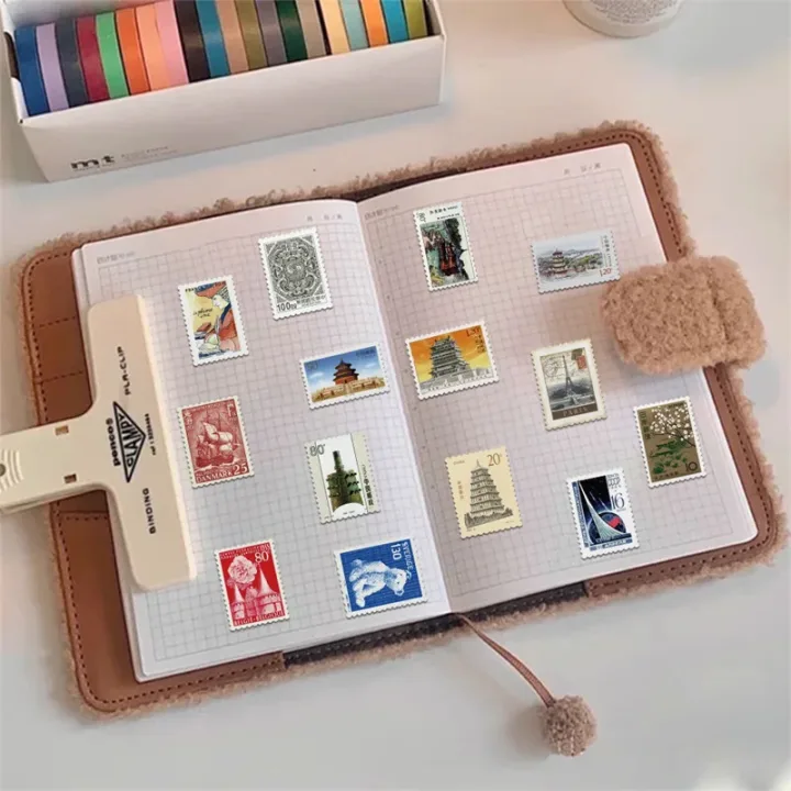 10/20/50 PCS All Different Postage Stamps Style Desc Stickers For Scrapbooking And  Journaling
