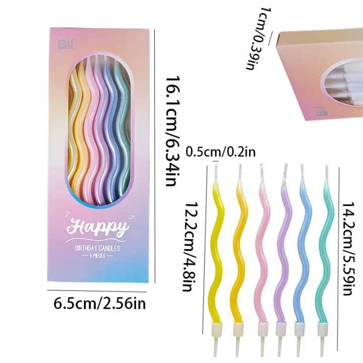 Happy Birthday Curved Candle Birthday Decoration Curved Thread Creative Long Cake Decoration Valentine's Day Romantic Candle