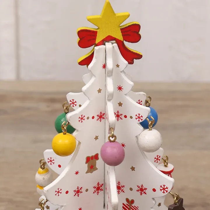 1 Pcs Christmas Decorations Creative Wooden Christmas Tree Ornament Home Desktop Party Decor Xmas New Year Kids Gifts