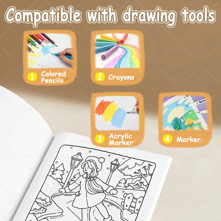 COZY SEASON Coloring Book for Adults Featuring Cartoon Bold-easy Patterns for Relaxation Kids DIY Painting Drawing Books