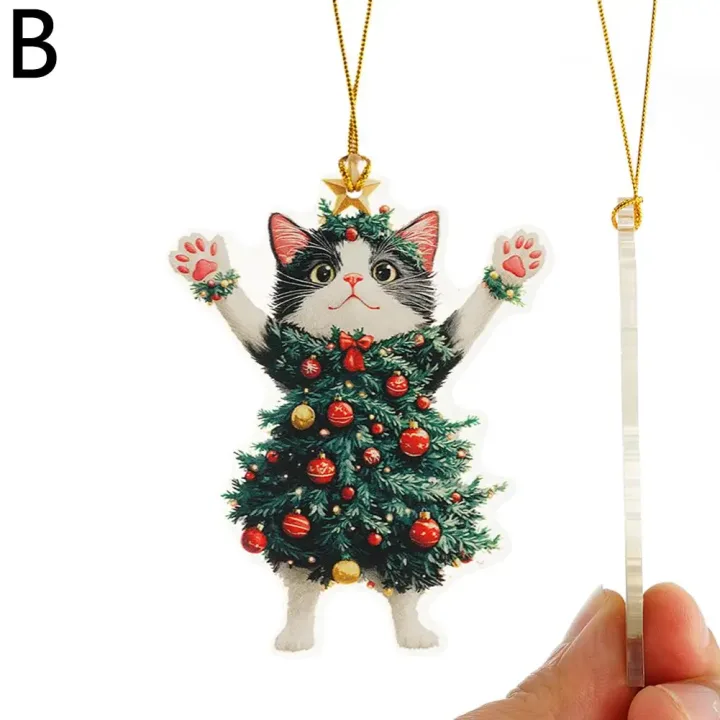Christmas Decoration Animal Cats Playful Hanging Decoration Realistic Vibrant Cute Colorful Party Supplies Home Decor Kids Gift