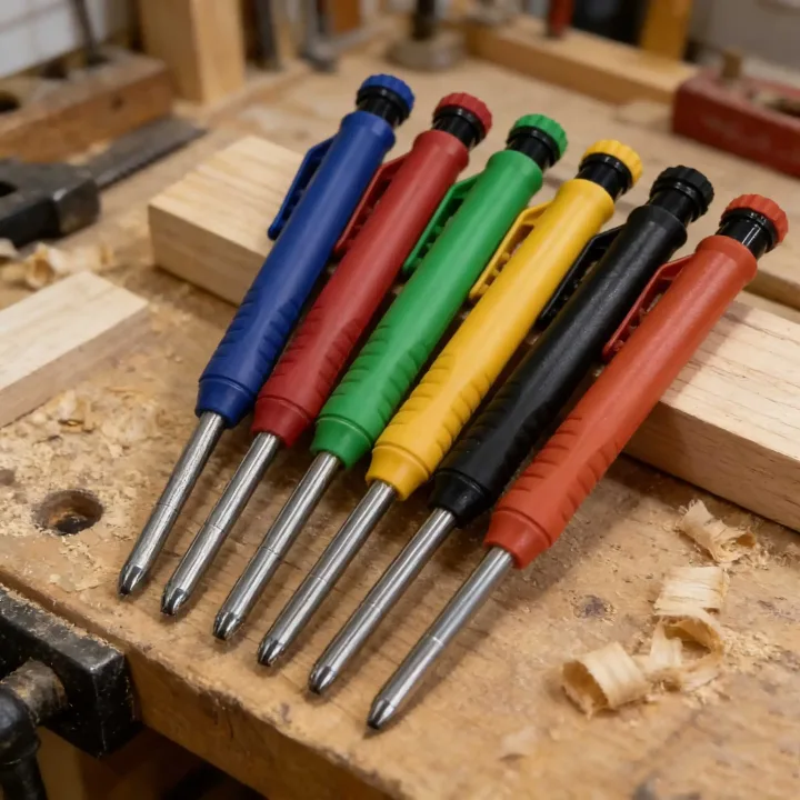 Woodworking Pencil Card and Refill Deep Hole Marking and Drawing with 2.8mm Reliable and Durable Lead for Carpenters Engineering