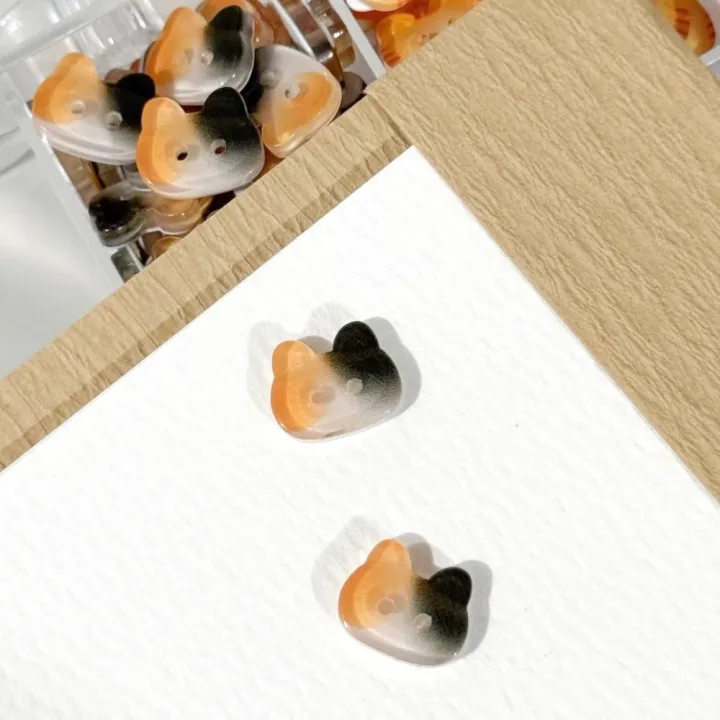 30pcs Tuxedo Cat 12mm Kitty Buttons Creative Cute Calico Cat Buttons Fashionable Resin Ginger Cat Buttons Clothes Accessories