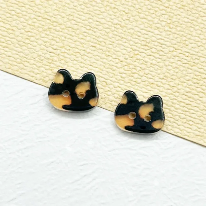 30pcs Tuxedo Cat 12mm Kitty Buttons Creative Cute Calico Cat Buttons Fashionable Resin Ginger Cat Buttons Clothes Accessories