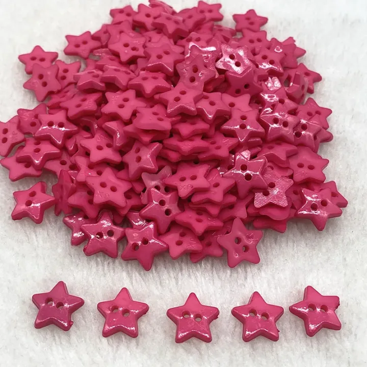 New 12mm---20mm Colours Five- Pointed Star with Two Eye Buttons  Resin Sewing Buttons Diy Scrapbooking Multicolour