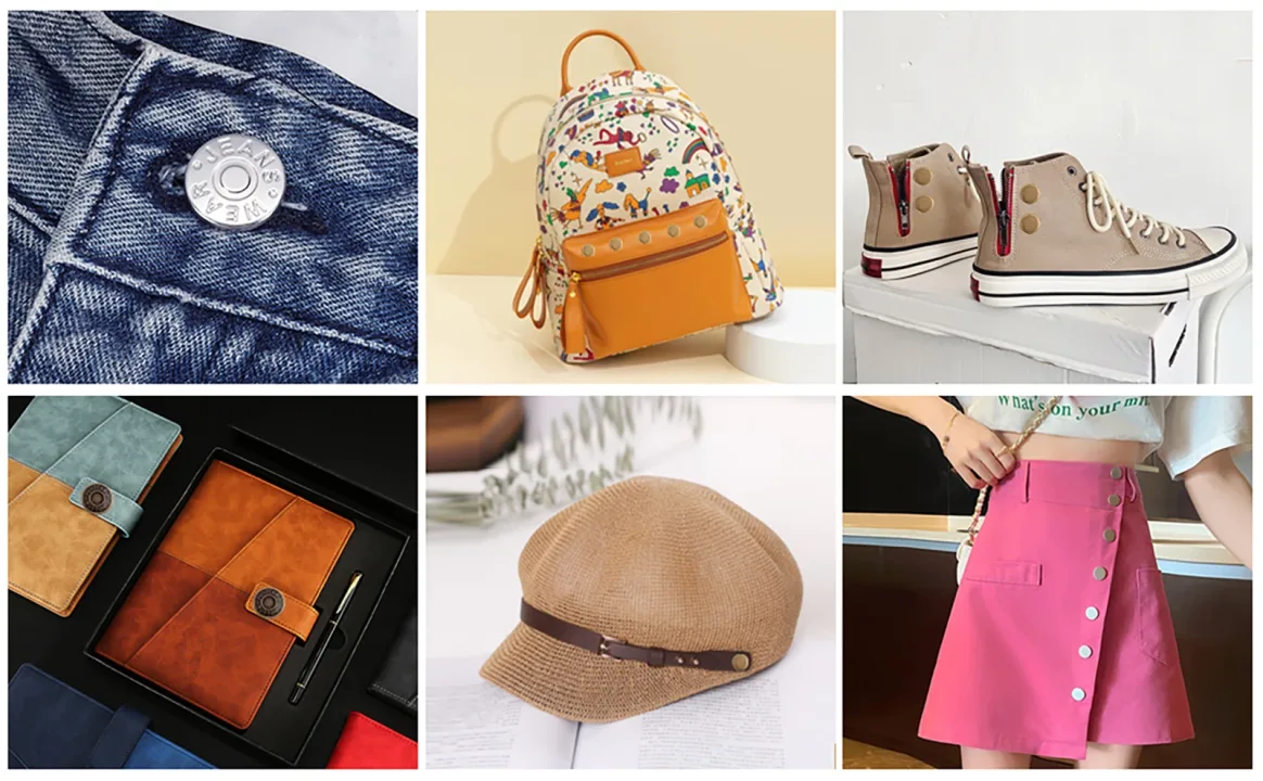 12 Sets Jean Buttons Pins No Sew for Loose Jeans Pants Tightener Adjustable Buttons Replacement for Too Big Snap Tack