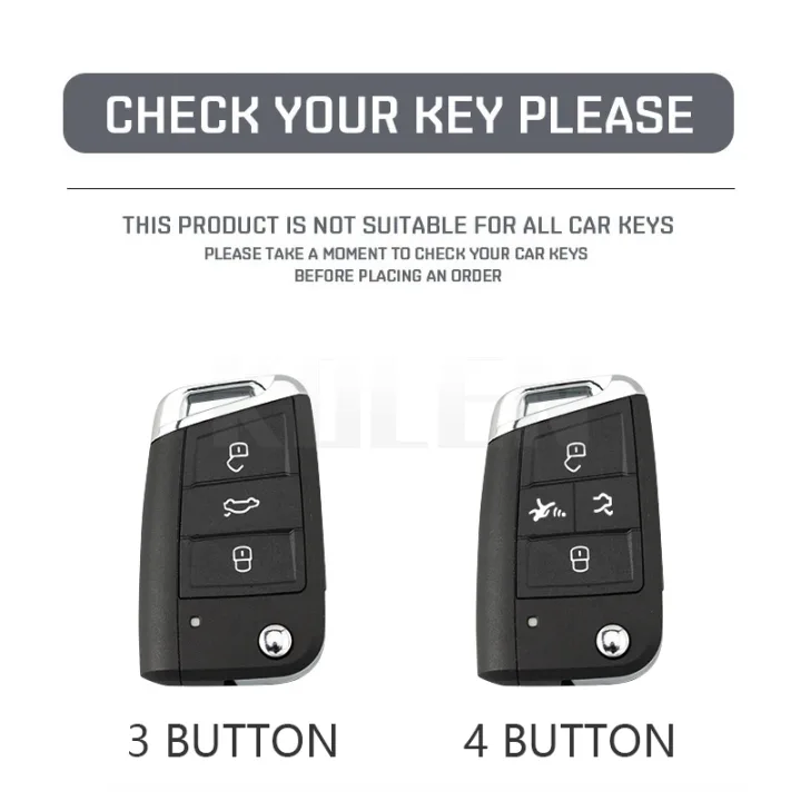 3 4 Buttons Carbon Fiber Car Key Case Cover For VW Volkswagen Golf 7 Tiguan MK2 For SEAT Ateca Leon FR 2 Ibiza For Skoda Octavia