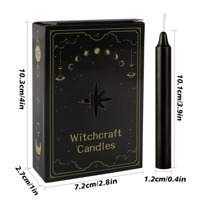 12 Pcs 3.9*0.4in (10.1*1.2cm) Black Small Rod Wax, Drip-Free, Smoke-Free and Fragrance-Free Home Dinner Candles, Hand-Pulled, High-Quality, Suitable for Various Places, Various Holidays.