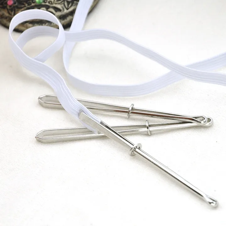 2pcs High Quality Garment Clips Sewing DIY Tools Elastic Band Tape Punch Cross Stitch Threader Wear Elastic Clamp (Wear Rope)