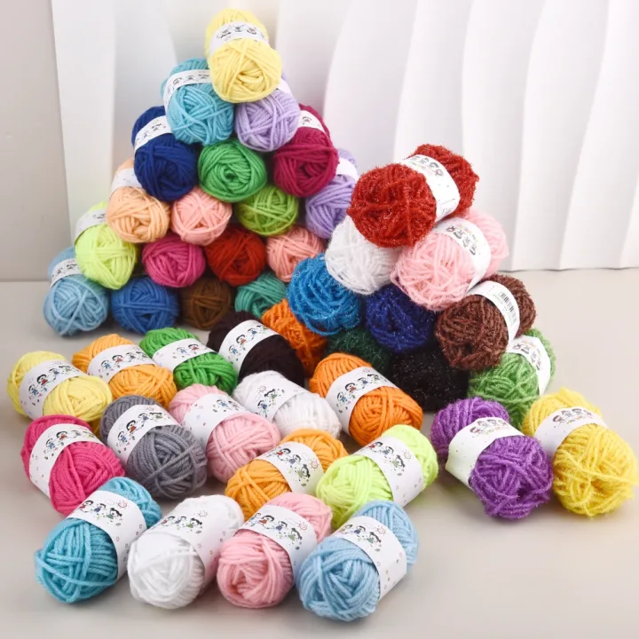 12Color Set Kids DIY Knitting Crochet Yarns Colorful Material For Needlework Sewing Hand Crafting Wool Ball Hat Dolls Soft Sewin