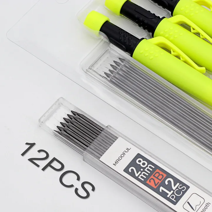 Professinonal Carpenter's Pencil Card Set, Deep Hole Marking And Drawing, With 2.8mm 2Box Leads, For Carpenters Engineering