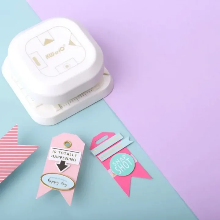 4 in 1 Tag Punch Corner Rounder Cutter Paper Label Punch for Scrapbooking Card for DIY Paper Card Photo Card Making Supplies