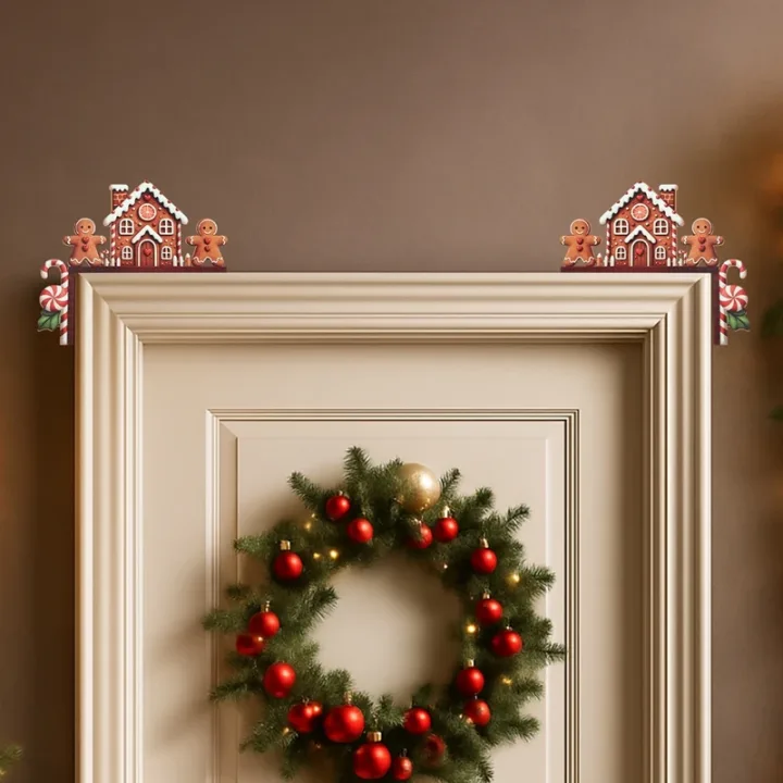 Christmas Door Frame Decoration Merry Christmas Decoration for Home 2025 Pendant Xmas Wood Ornaments Navidad Natal New Year Gift
