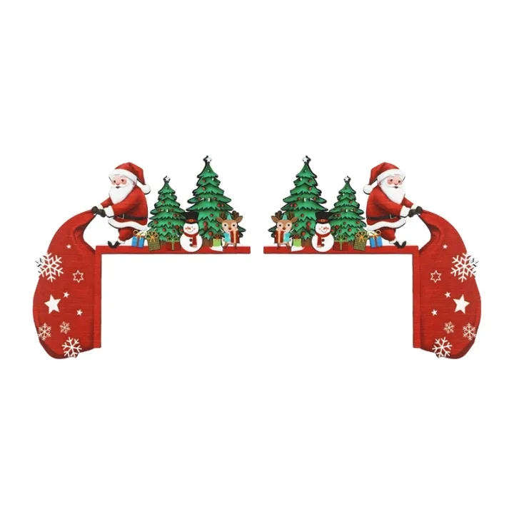 Christmas Door Frame Decoration Merry Christmas Decoration for Home 2025 Pendant Xmas Wood Ornaments Navidad Natal New Year Gift